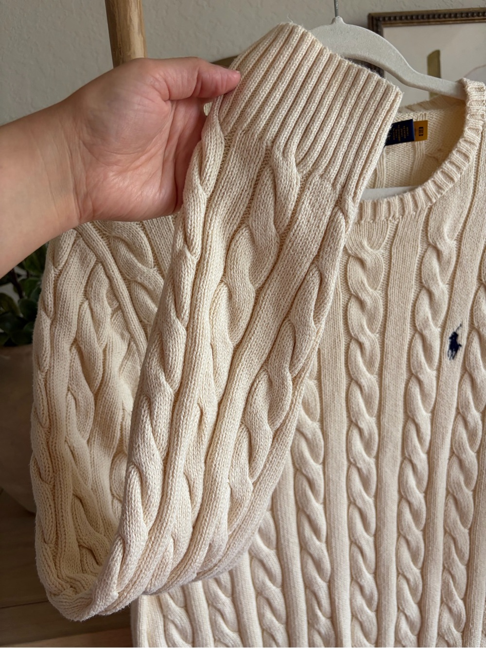 Polo by Ralph Lauren Men's Cream Cable-Knit Sweater Large - Picture 8 of 12